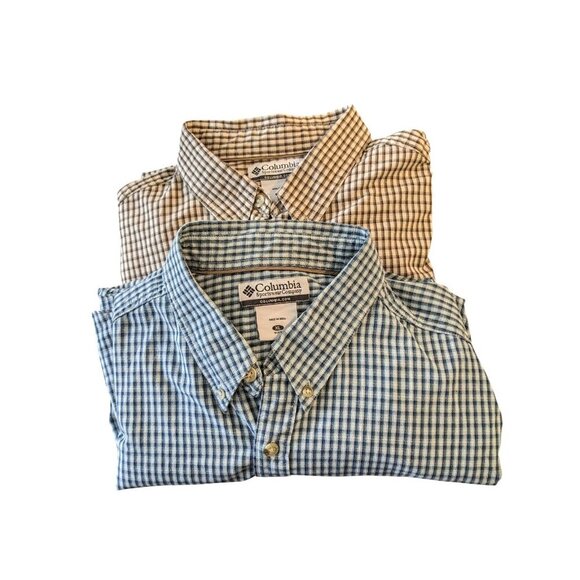 Columbia Sportswear Mens Long Sleeve Plaid Button Down Shirt Lot of 2 Size XL - Picture 1 of 5